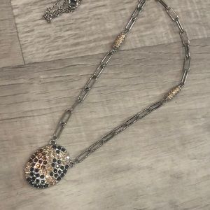 Touchstone Crystal Black, Amber, Champagne and White Necklace